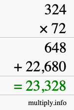 How to calculate 324 times 72 using long multiplication How to calculate 324 times 72 using long multiplication