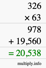 How to calculate 326 times 63 using long multiplication How to calculate 326 times 63 using long multiplication