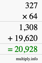 How to calculate 327 times 64 using long multiplication How to calculate 327 times 64 using long multiplication