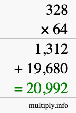 How to calculate 328 times 64 using long multiplication How to calculate 328 times 64 using long multiplication