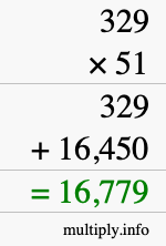 How to calculate 329 times 51 using long multiplication