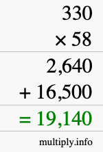 How to calculate 330 times 58 using long multiplication How to calculate 330 times 58 using long multiplication