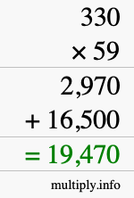 How to calculate 330 times 59 using long multiplication