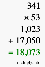 How to calculate 341 times 53 using long multiplication How to calculate 341 times 53 using long multiplication