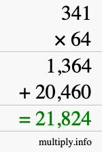 How to calculate 341 times 64 using long multiplication How to calculate 341 times 64 using long multiplication