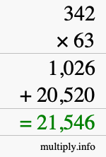 How to calculate 342 times 63 using long multiplication How to calculate 342 times 63 using long multiplication