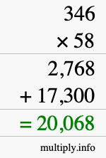 How to calculate 346 times 58 using long multiplication How to calculate 346 times 58 using long multiplication