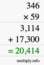 How to calculate 346 times 59 using long multiplication