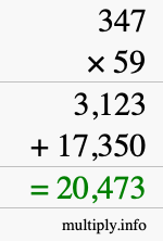 How to calculate 347 times 59 using long multiplication