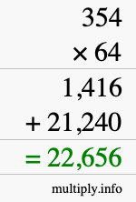 How to calculate 354 times 64 using long multiplication How to calculate 354 times 64 using long multiplication
