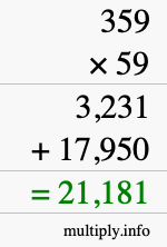 How to calculate 359 times 59 using long multiplication