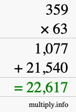 How to calculate 359 times 63 using long multiplication How to calculate 359 times 63 using long multiplication