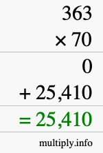 How to calculate 363 times 70 using long multiplication How to calculate 363 times 70 using long multiplication