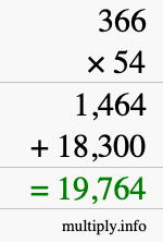 How to calculate 366 times 54 using long multiplication How to calculate 366 times 54 using long multiplication
