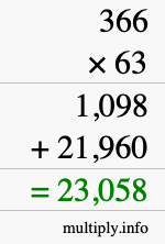 How to calculate 366 times 63 using long multiplication How to calculate 366 times 63 using long multiplication