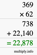How to calculate 369 times 62 using long multiplication How to calculate 369 times 62 using long multiplication