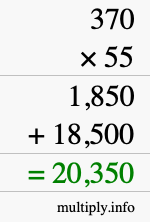 How to calculate 370 times 55 using long multiplication How to calculate 370 times 55 using long multiplication