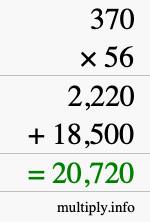 How to calculate 370 times 56 using long multiplication How to calculate 370 times 56 using long multiplication