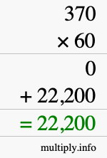 How to calculate 370 times 60 using long multiplication