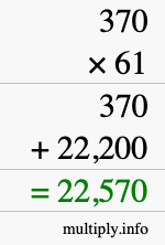 How to calculate 370 times 61 using long multiplication How to calculate 370 times 61 using long multiplication