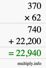 How to calculate 370 times 62 using long multiplication How to calculate 370 times 62 using long multiplication