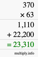 How to calculate 370 times 63 using long multiplication How to calculate 370 times 63 using long multiplication