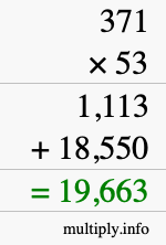How to calculate 371 times 53 using long multiplication How to calculate 371 times 53 using long multiplication