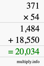 How to calculate 371 times 54 using long multiplication How to calculate 371 times 54 using long multiplication