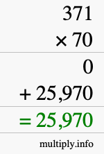 How to calculate 371 times 70 using long multiplication How to calculate 371 times 70 using long multiplication
