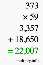 How to calculate 373 times 59 using long multiplication How to calculate 373 times 59 using long multiplication
