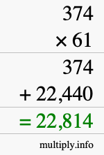 How to calculate 374 times 61 using long multiplication How to calculate 374 times 61 using long multiplication