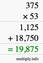 How to calculate 375 times 53 using long multiplication How to calculate 375 times 53 using long multiplication