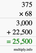 How to calculate 375 times 68 using long multiplication How to calculate 375 times 68 using long multiplication