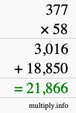 How to calculate 377 times 58 using long multiplication How to calculate 377 times 58 using long multiplication