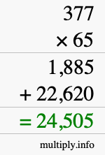 How to calculate 377 times 65 using long multiplication How to calculate 377 times 65 using long multiplication