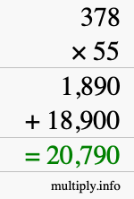 How to calculate 378 times 55 using long multiplication How to calculate 378 times 55 using long multiplication