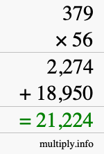 How to calculate 379 times 56 using long multiplication How to calculate 379 times 56 using long multiplication