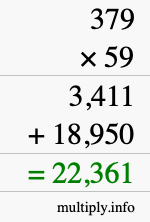 How to calculate 379 times 59 using long multiplication How to calculate 379 times 59 using long multiplication