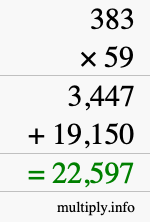 How to calculate 383 times 59 using long multiplication How to calculate 383 times 59 using long multiplication