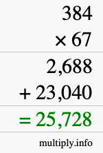 How to calculate 384 times 67 using long multiplication How to calculate 384 times 67 using long multiplication