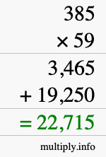 How to calculate 385 times 59 using long multiplication How to calculate 385 times 59 using long multiplication