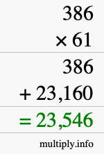 How to calculate 386 times 61 using long multiplication How to calculate 386 times 61 using long multiplication