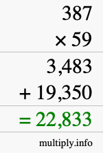 How to calculate 387 times 59 using long multiplication How to calculate 387 times 59 using long multiplication