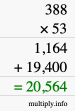 How to calculate 388 times 53 using long multiplication How to calculate 388 times 53 using long multiplication