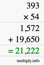 How to calculate 393 times 54 using long multiplication How to calculate 393 times 54 using long multiplication