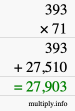 How to calculate 393 times 71 using long multiplication How to calculate 393 times 71 using long multiplication