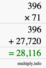 How to calculate 396 times 71 using long multiplication How to calculate 396 times 71 using long multiplication