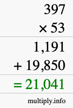 How to calculate 397 times 53 using long multiplication How to calculate 397 times 53 using long multiplication