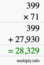 How to calculate 399 times 71 using long multiplication How to calculate 399 times 71 using long multiplication