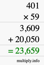 How to calculate 401 times 59 using long multiplication